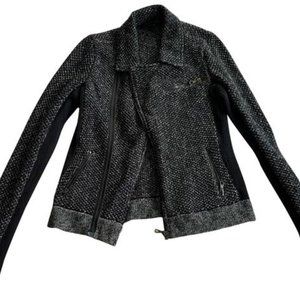 ‘melinda’ Metallic Biker Knit Jacket